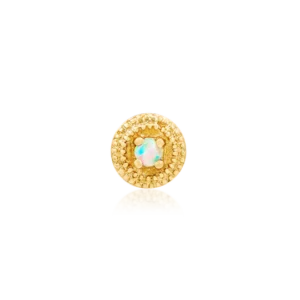 Round Double Millgrain with Opal